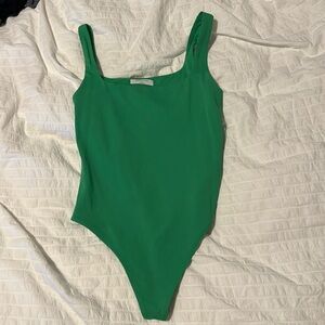 Babaton green tank bodysuit aritzia